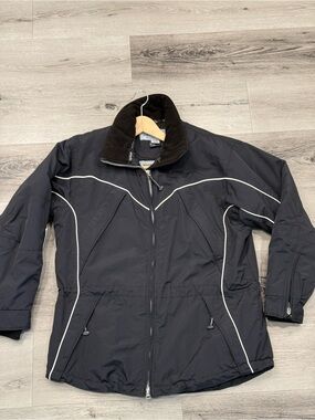 OBERMEYER Ladies’ Ski Jacket Water Repellent Black w/ White Piping GUC Size:10